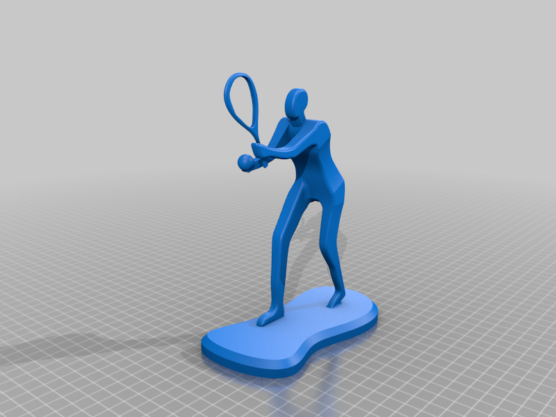 Free 3D file Tennis Athlete Minimalist Square 🎾・3D printing template to ...