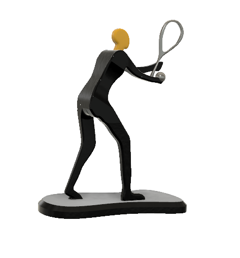 Free 3D file Tennis Athlete Minimalist Square 🎾・3D printing template to ...