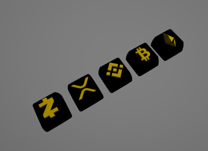 Archivo STL gratuito keycap cryptocurrency pack 5・Idea de impresión 3D ...