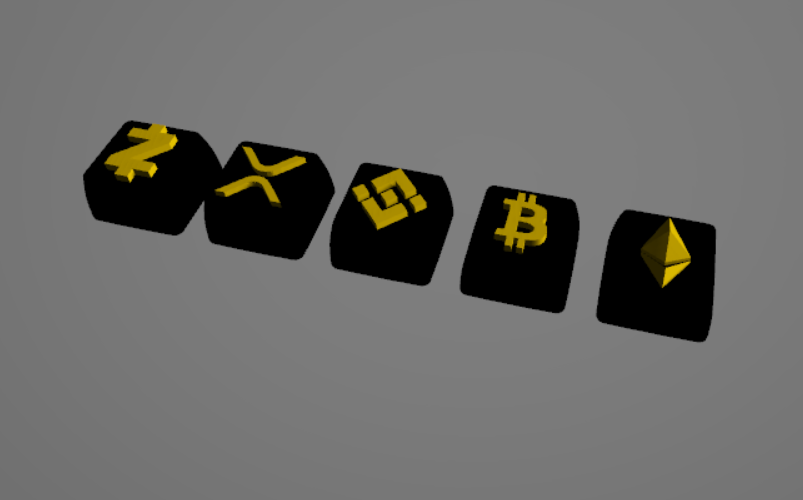 Archivo STL gratuito keycap cryptocurrency pack 5・Idea de impresión 3D ...