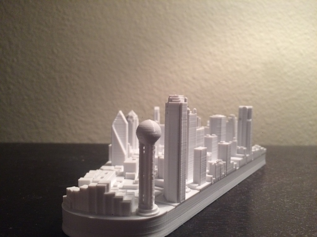 Free 3D file Dallas Skyline (downtown)・3D printing idea to download・Cults