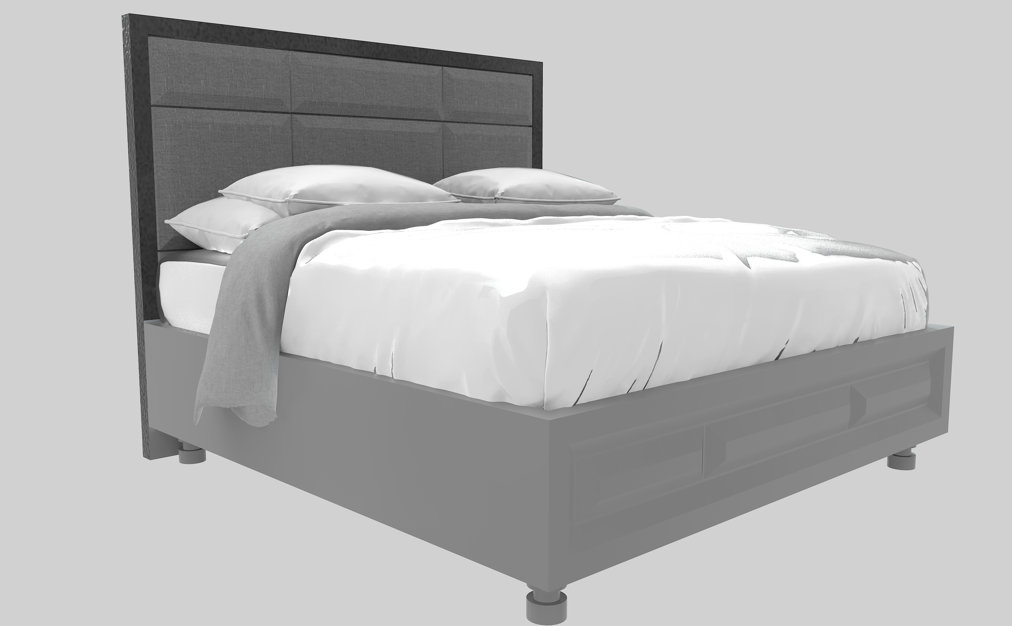 STL file WOOD BED with HEADBOARD 🪵・3D printable model to download・Cults