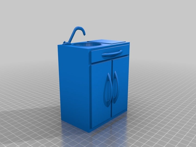 Free STL file Doll kitchen sink cabinet・3D print design to download・Cults
