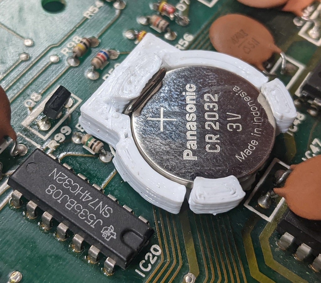 Free STL file CR2032 paperclip battery holder・3D print