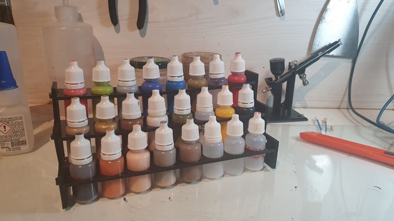 STL file Eyedropper Paint Rack・Model to download and 3D print・Cults
