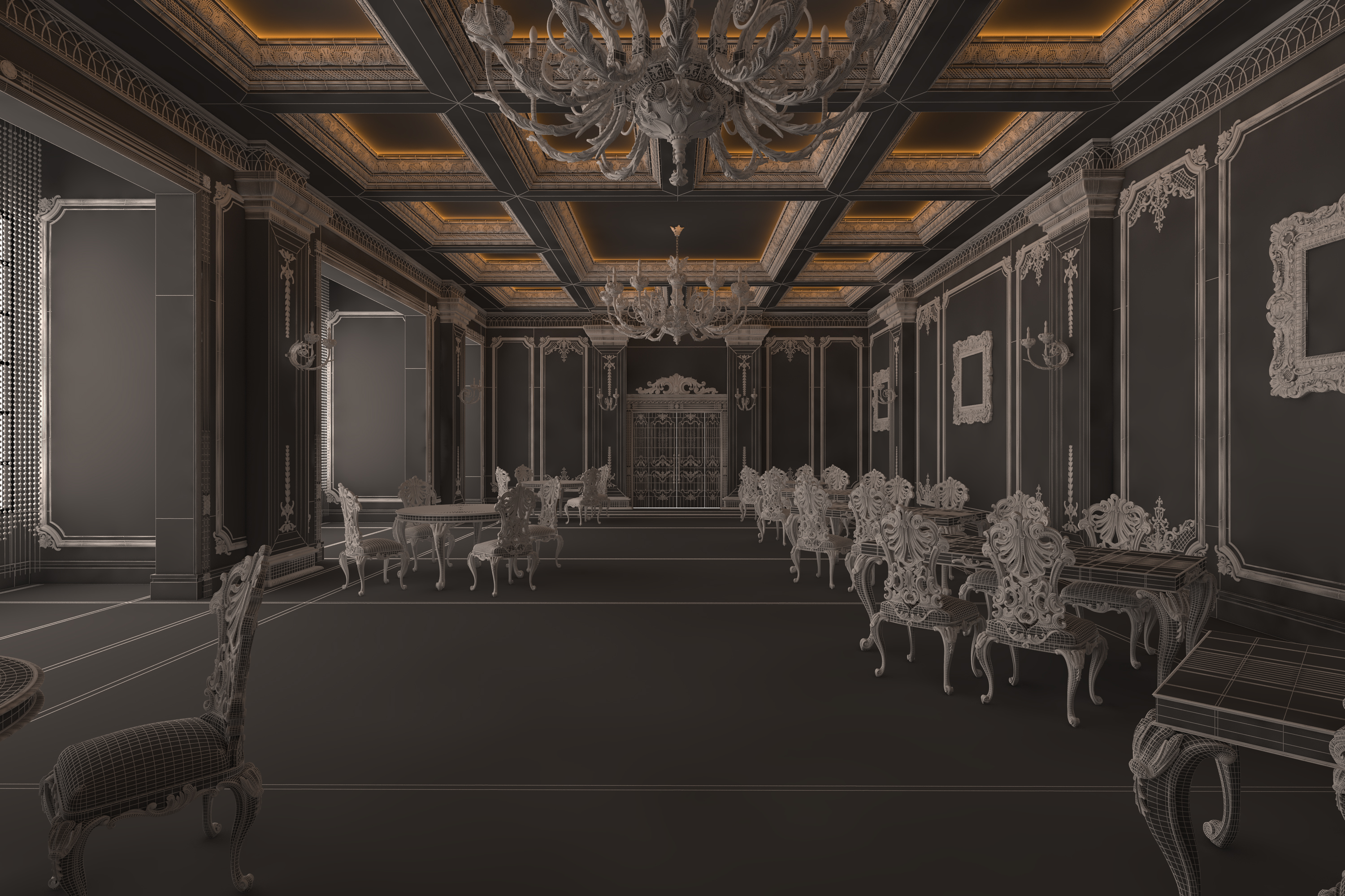Archivo 3D Restaurante clásico İnterior Design Green 🏛️・Idea de ...