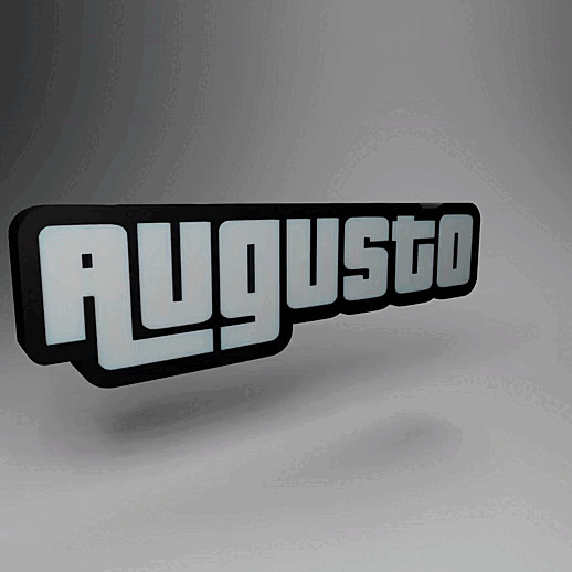 Archivo STL Augusto - Letrero luminoso 👽・Objeto de impresión 3D para ...
