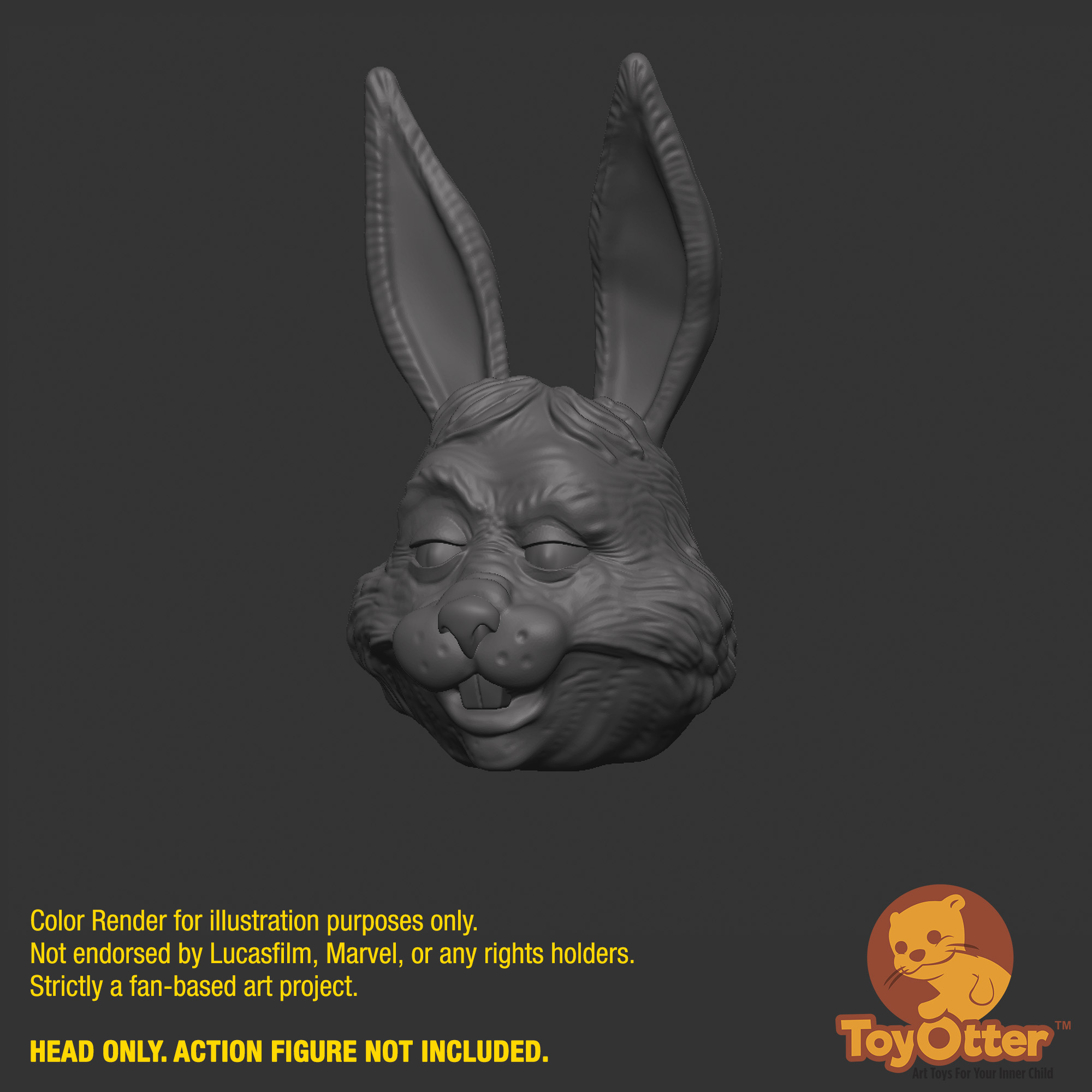 3D file Jaxxon Rabbit Head for Star Wars action figure・Model to ...