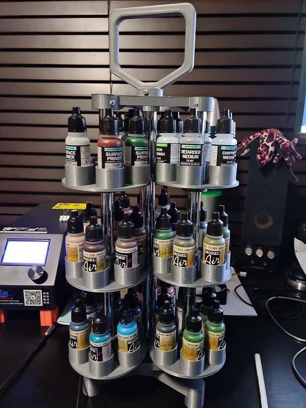 Free STL file Rotating Paint Carousel for Vallejo and Army Painter・3D printable model to