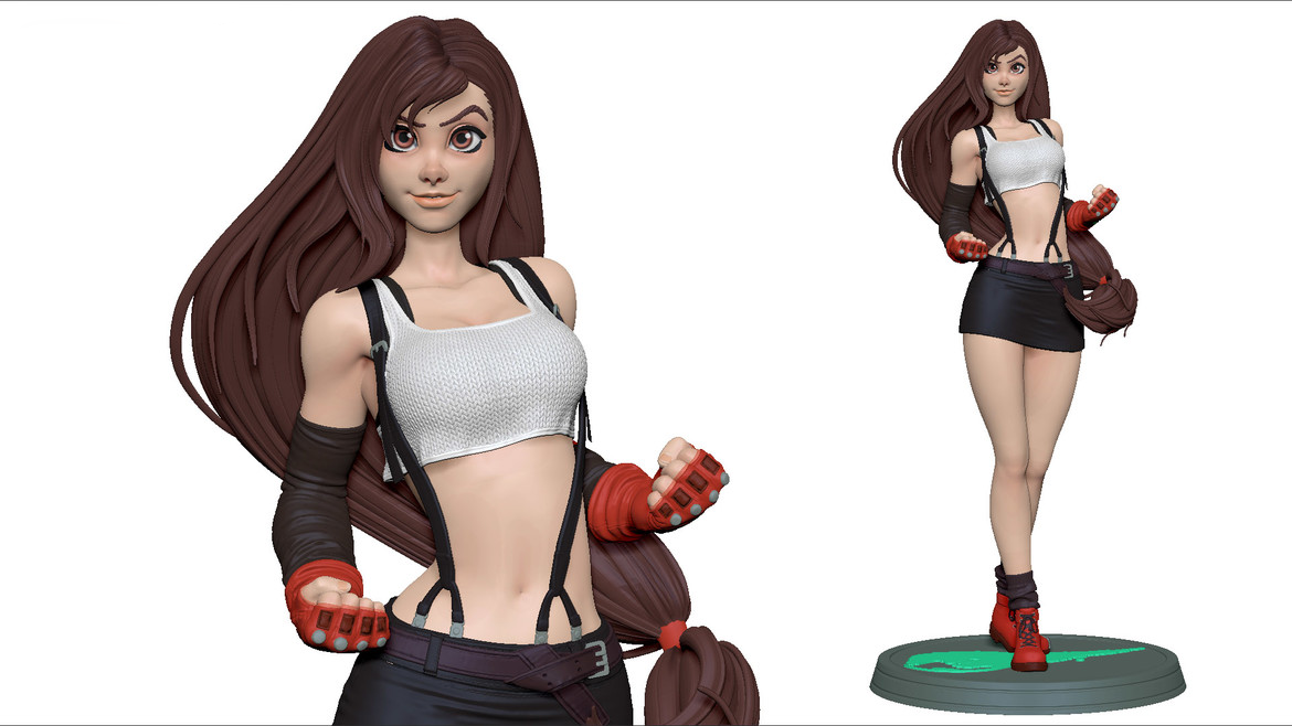 Tifa lockhart statue 3D model STL for 3D Printing 3D print model 3D model