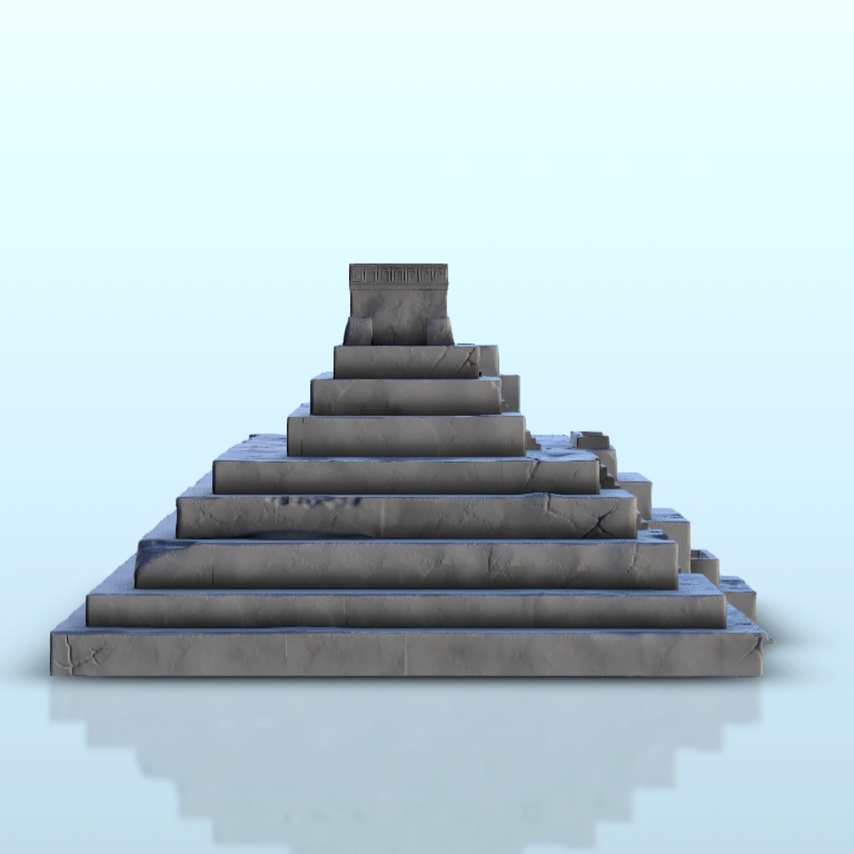STL file Large mesoamerican pyramid with stairways 1 - Maya Aztec ...