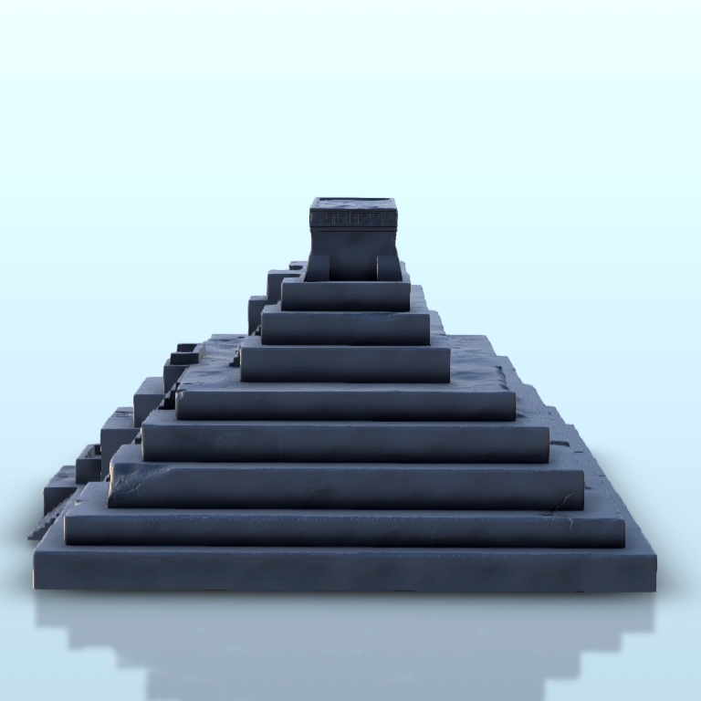STL file Large mesoamerican pyramid with stairways 1 - Maya Aztec ...