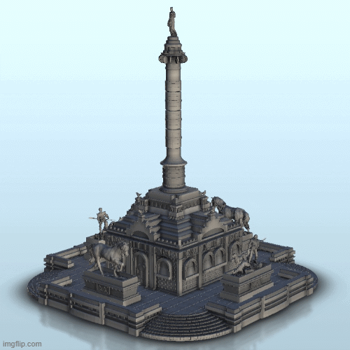 Archivo STL Monumento urbano con estatuas Flames of war Bolt Action