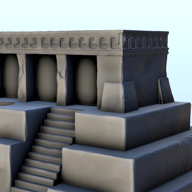 STL file Large mesoamerican pyramid with stairways 1 - Maya Aztec ...