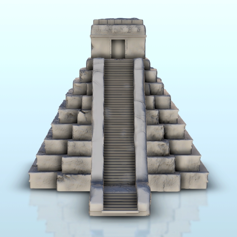 STL file Mesoamerican pyramid with sanctuary 8 - Maya Aztec Cuetzpal ...