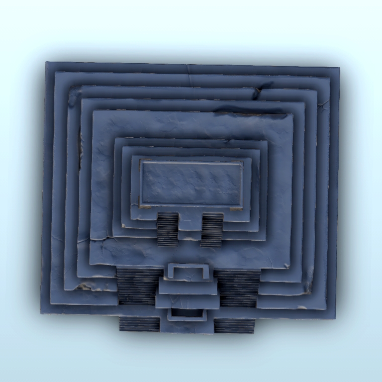 STL file Large mesoamerican pyramid with stairways 1 - Maya Aztec ...