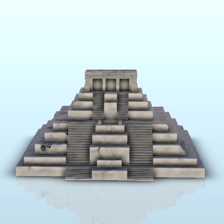 STL file Large mesoamerican pyramid with stairways 1 - Maya Aztec ...