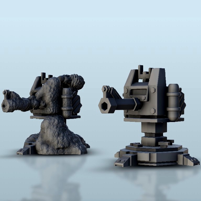 STL file Explosive canon turret (+ destroyed version) - Warhammer 40 ...