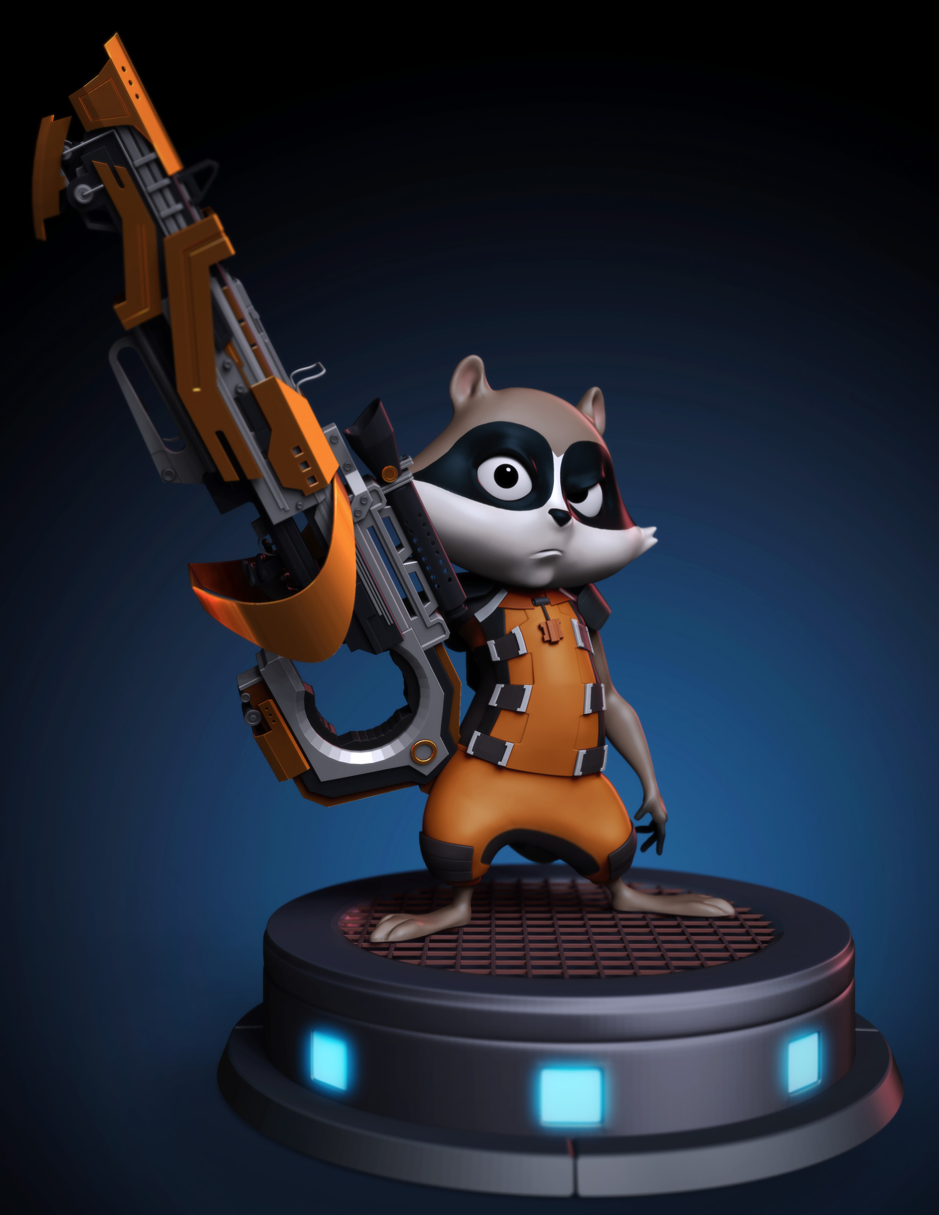 Rocket Racoon Model View Free 3D file Little Rocket Raccoon・3D printer model to download・Cults