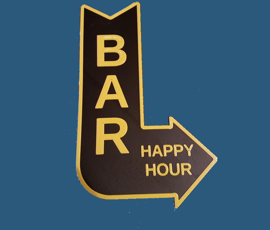 Free STL file Bar Happy Hour Sign・3D print design to download・Cults