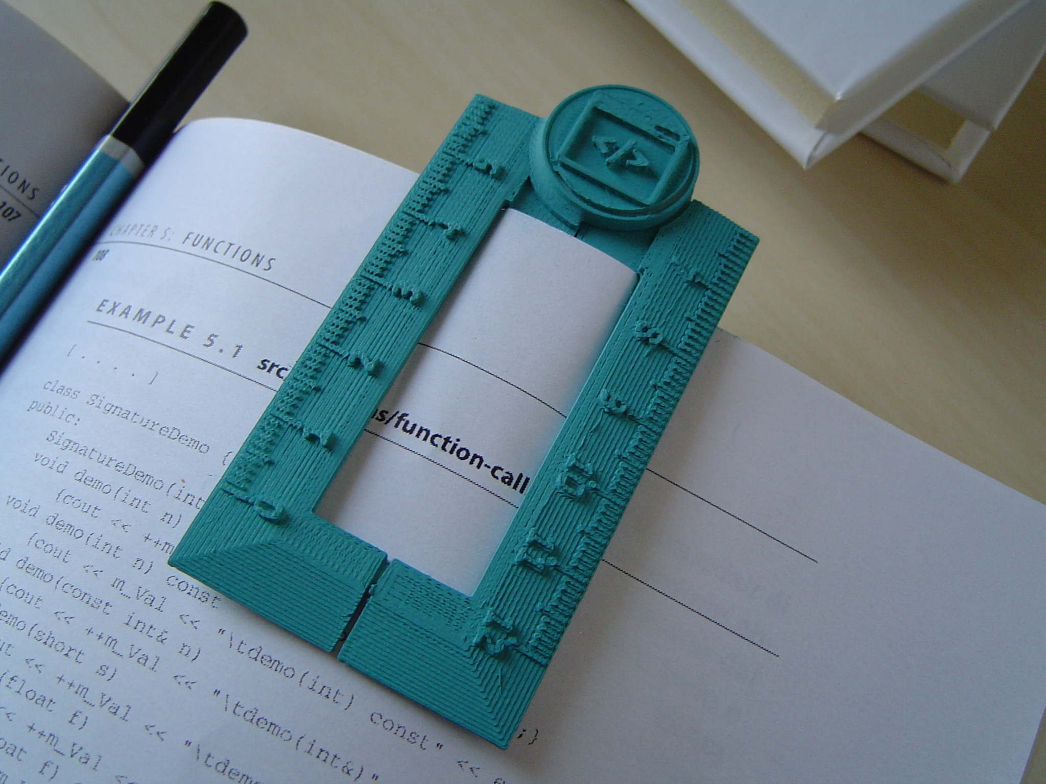 STL file Bookmark Ruler Print in Place with Code Icon | Easy to Print ...