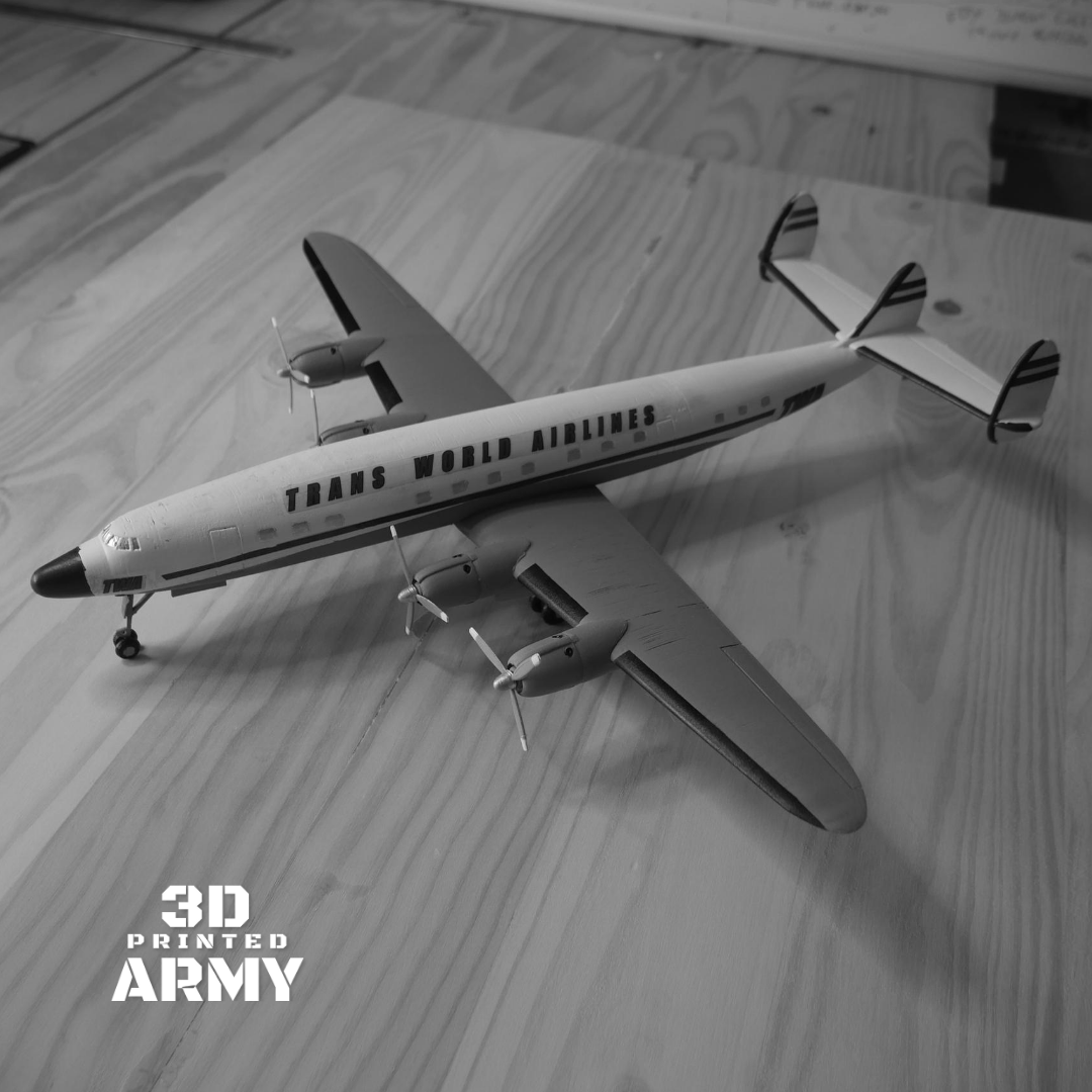 Herpa Modellino aereo TWA Trans World Airlines Lockheed L-1049G Super Constellation - N7104C, miniatura in scala 1:125, pezzo da collezione, modello senza supporto, plastica