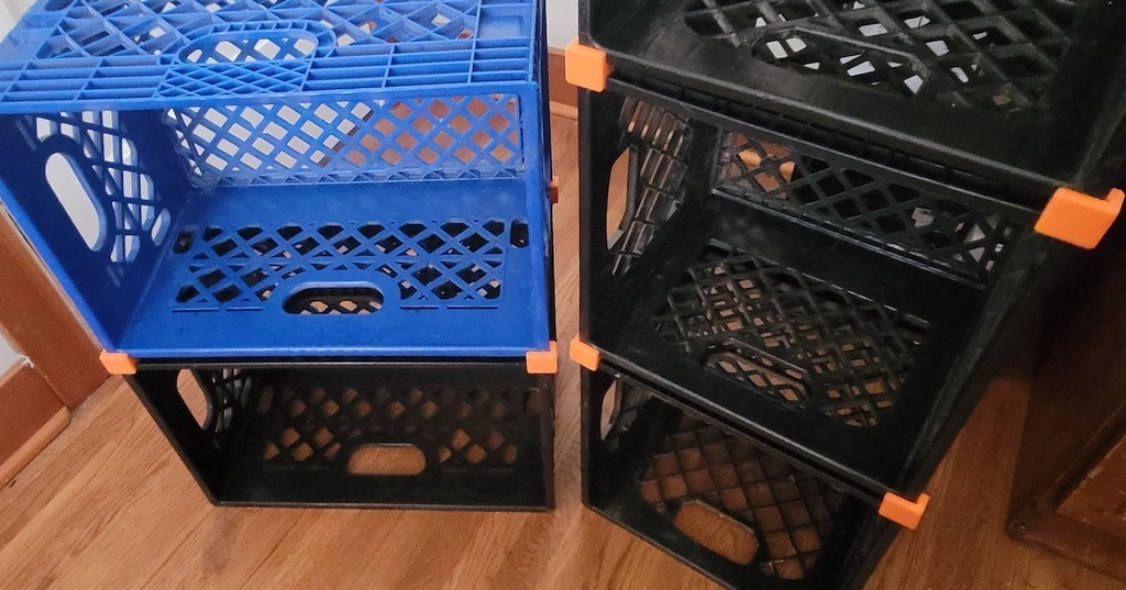 Free STL file Milk Crate Bookshelf Connector・Object to download and to