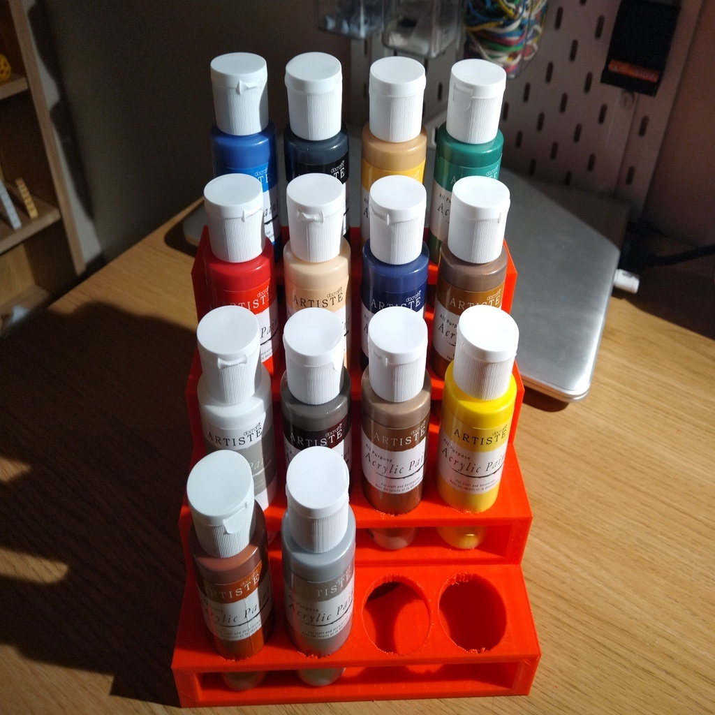 Free 3D file Acrylic paint holder (35 mm bottles)・3D printer design to