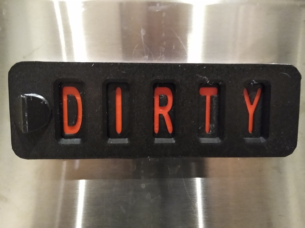 Free 3D file Sliding Word Dishwasher Sign with Staggered Layers for Letters・3D printer design to