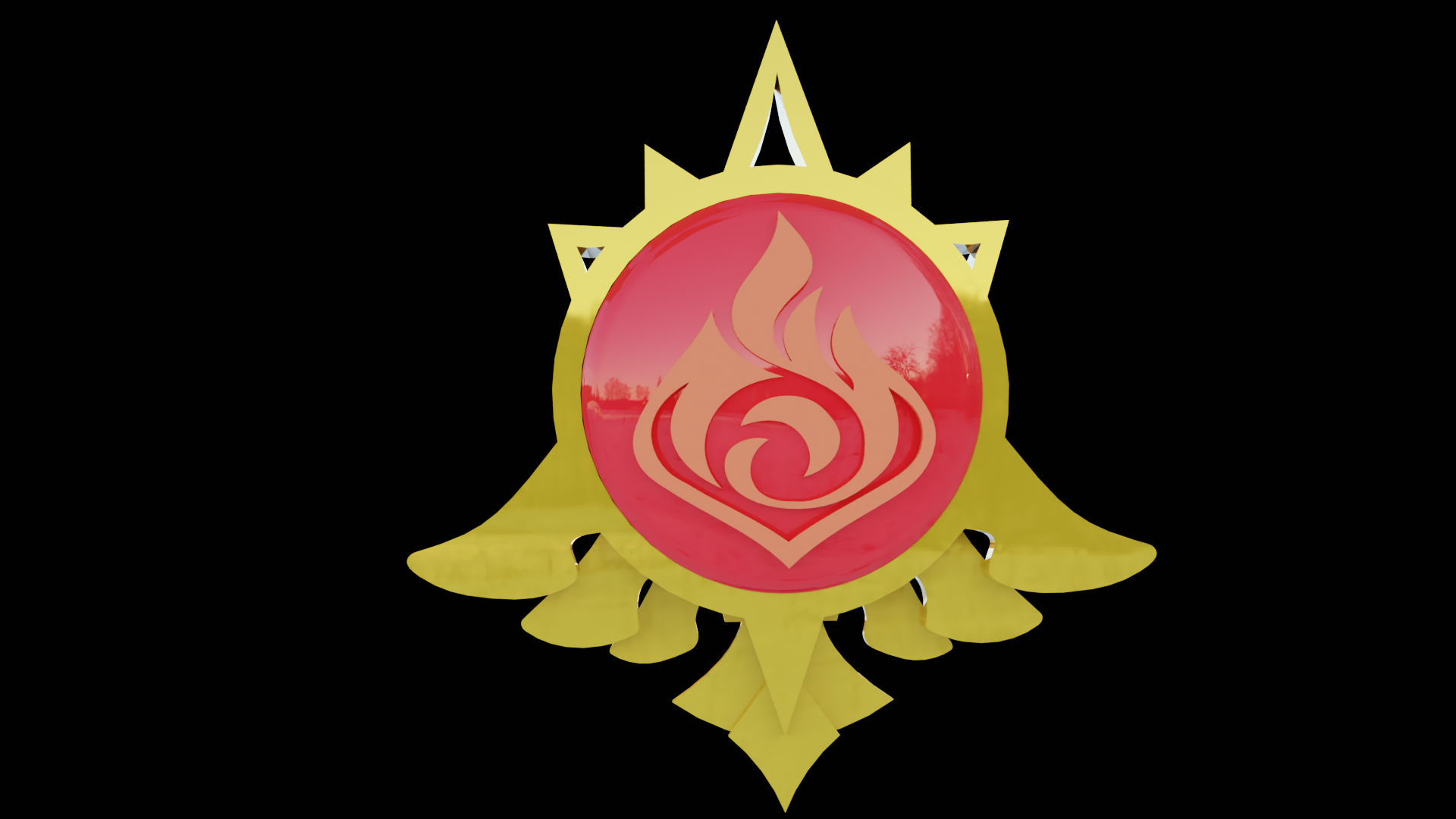 STL file Vision Mondstadt - Pyro -Genshin Impact 🎲・Model to download