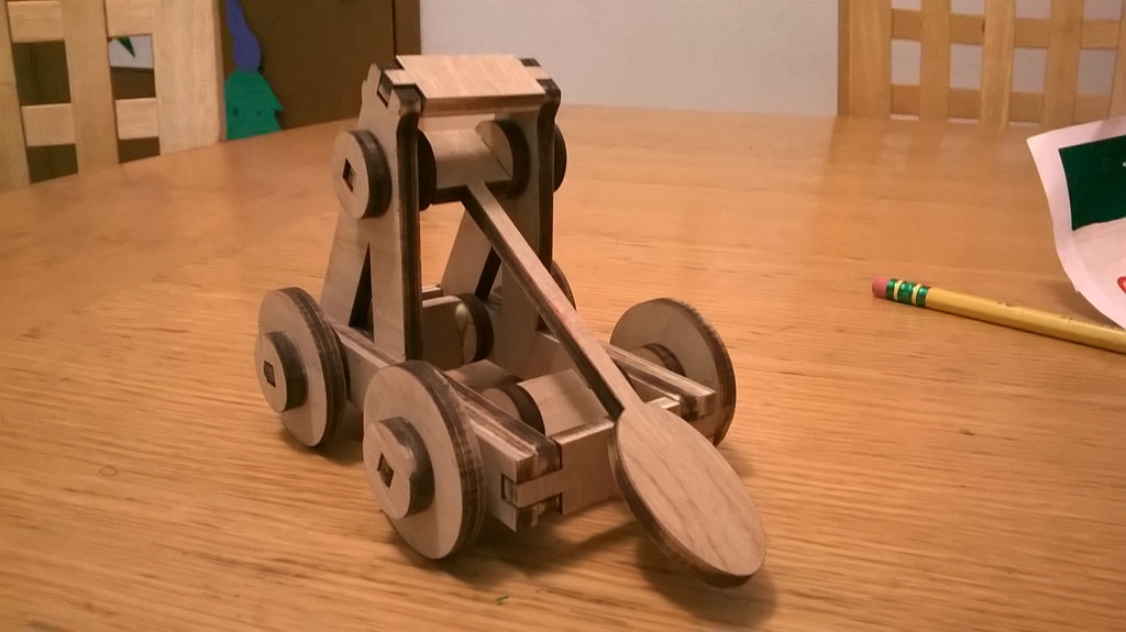 Lasercut Siege Catapult 3D model