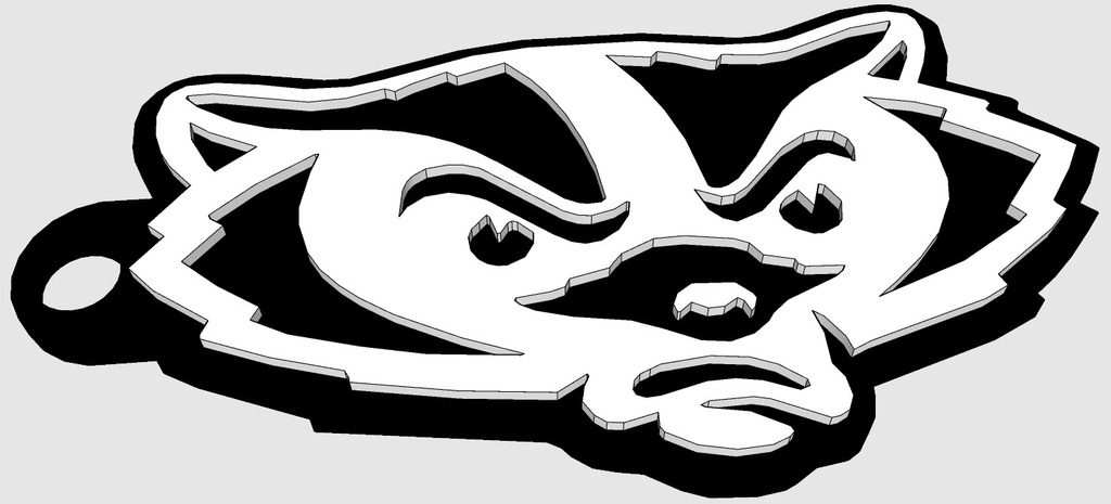 Free 3D file Bucky Badger Keychain 🦡・3D print object to download・Cults