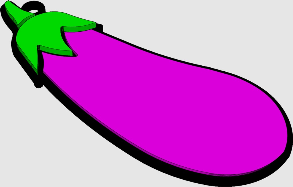 Free 3D file Eggplant Emoji Keychain・3D printable model to download・Cults