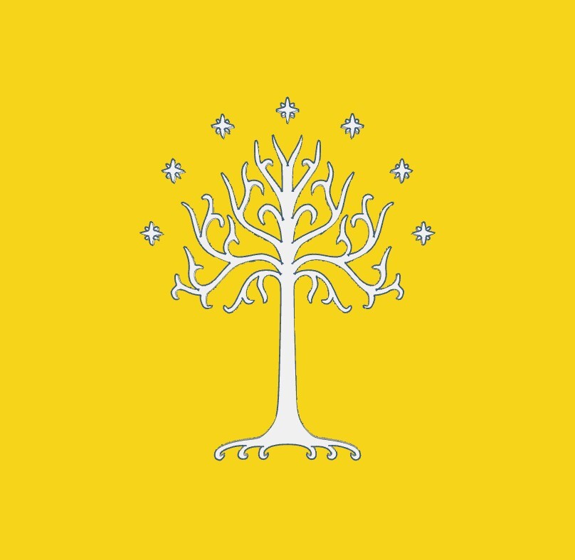 Drapeau Arbre Du Gondor (Seigneur Des Anneaux) - 90x150 Cm, Polyester - Pour Décoration Murale, Extérieur, Fêtes - Noir Vertical