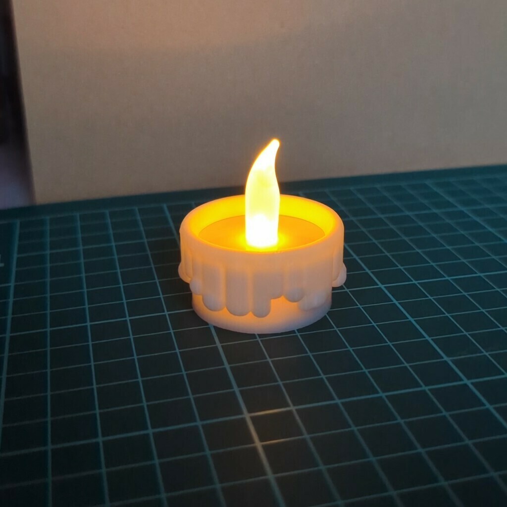 Free STL file candle LED guttering candle・3D printing template to