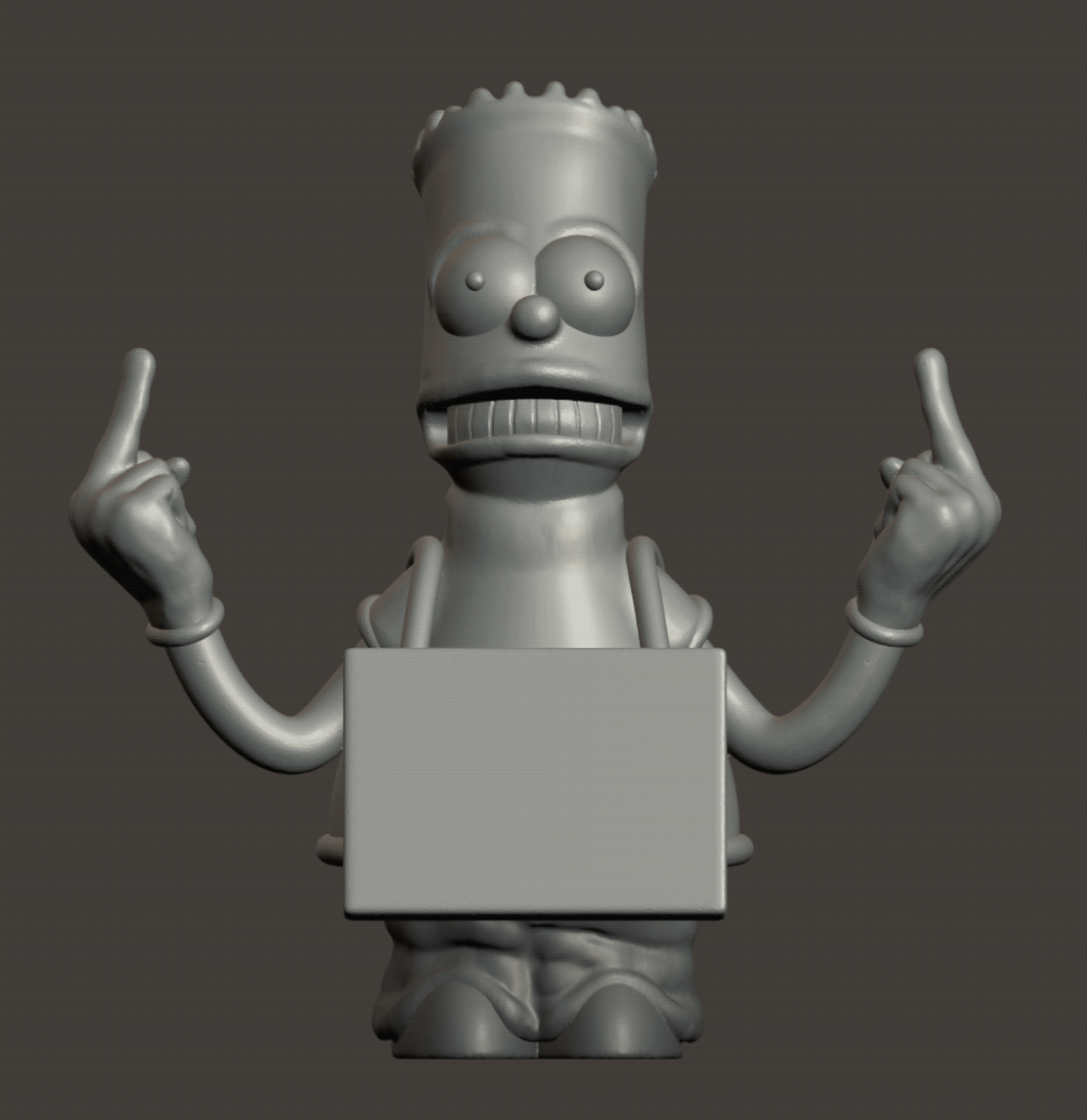 STL file Articulated Bart Simpson fuck, model with customizable slates  🤬・Model to download and 3D print・Cults