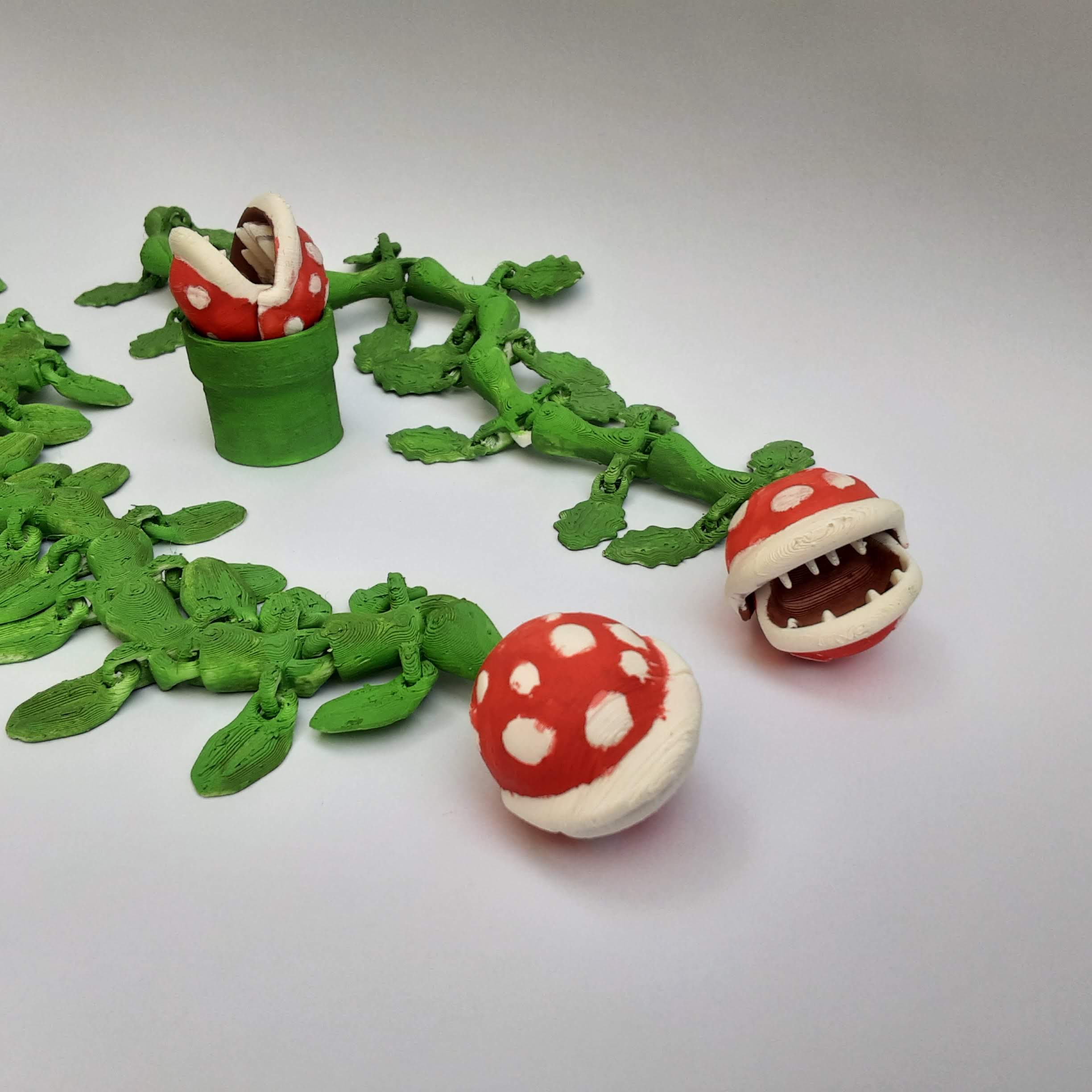 3D file Piranha Mario Carnivorous plant (Flexi, print-in-place, mouth ...