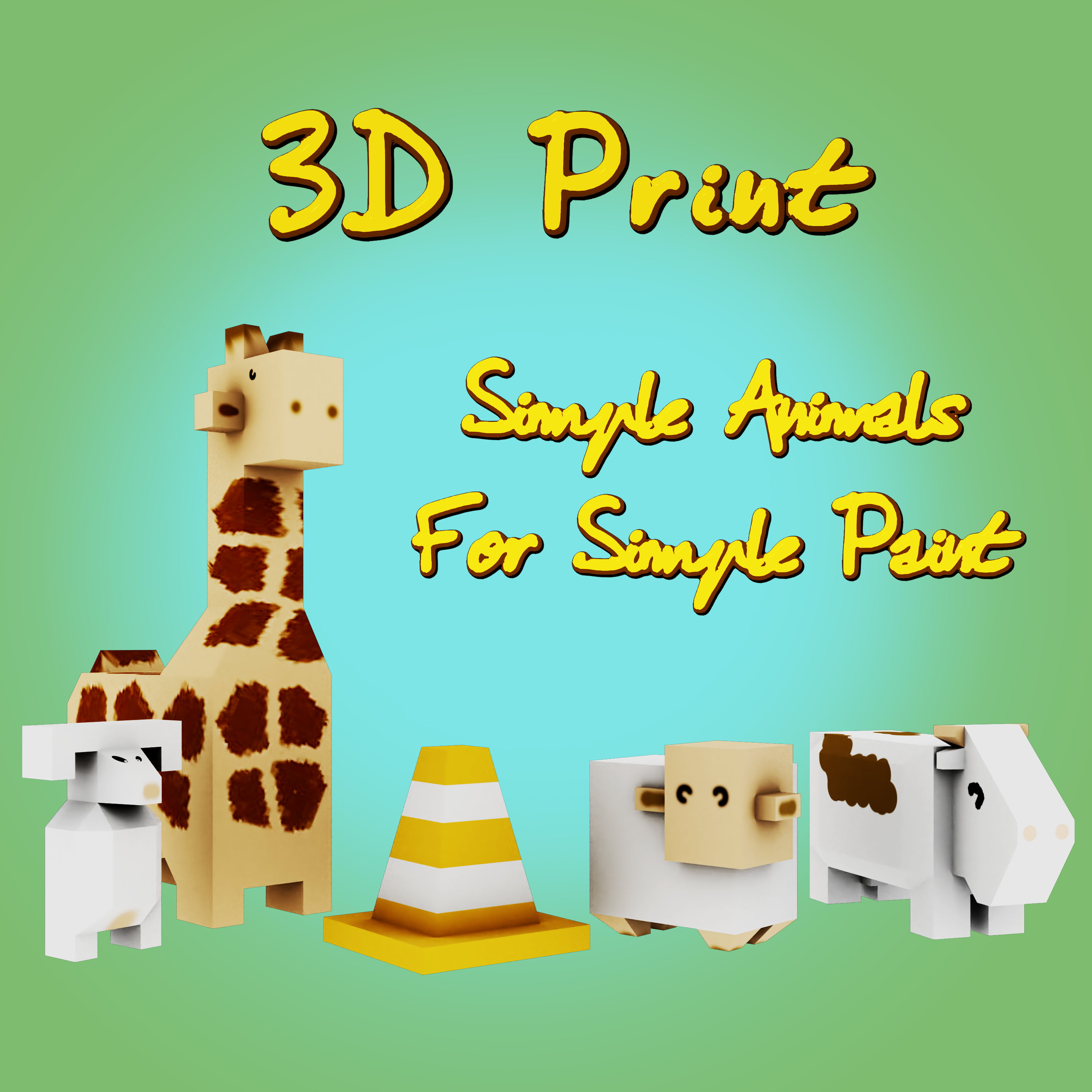 Simple 3d Print File Free STL file simple Animals for Simple Painting・3D printing design to ...