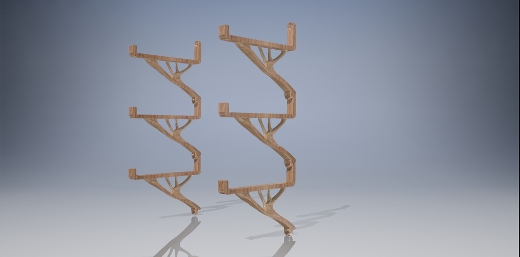 Free 3D file Stackable & single shelf brackets 7" Topology optimized・3D