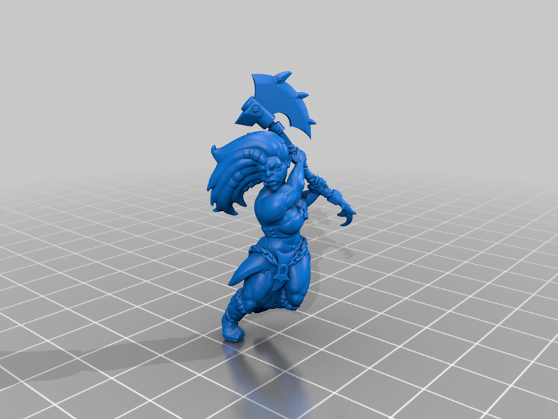 Free STL file Half-Orc Barbarian Miniature・3D print model to download・Cults