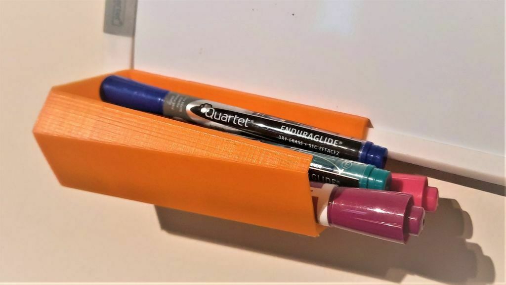 Free 3D file marker tray hooks into my whiteboard・Object to download