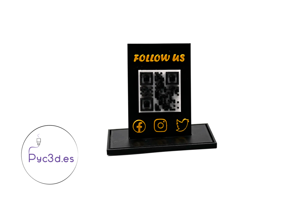 Free 3D file STAND 100% CUSTOMIZABLE WITH QR TEXT SOCIAL MEDIA AND ...