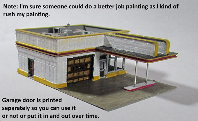 Free 3D file N Scale 1950's Gas Station......... 🚉・3D printable object ...