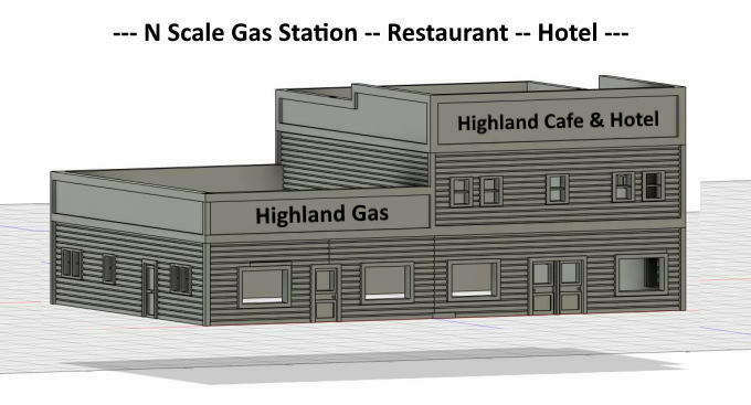 Free 3D file N Scale Gas Station - Restaurant - Hotel... 🚉・Object to ...