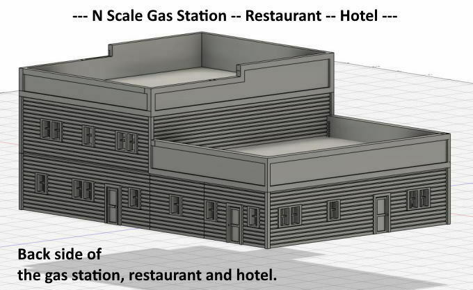 Free 3D file N Scale Gas Station - Restaurant - Hotel... 🚉・Object to ...