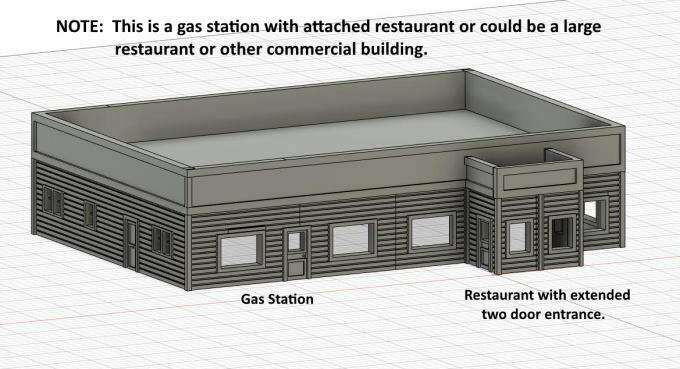 Free 3D file N Scale Gas Station and Restaurant....・3D printer model to ...