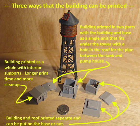 Free 3D file N Scale - Pump house or under water tower or small ...