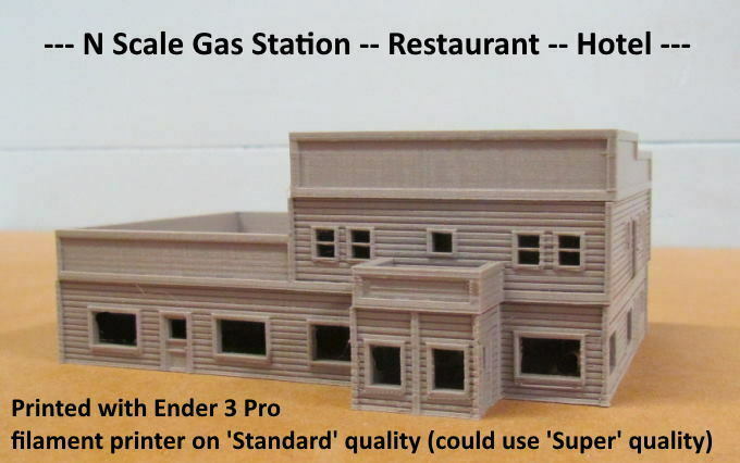 Free 3D file N Scale Gas Station - Restaurant - Hotel... 🚉・Object to ...