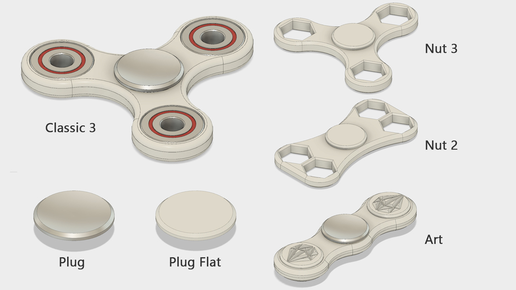 Free 3D file 4 Fidget Spinners・Design to download and 3D print・Cults