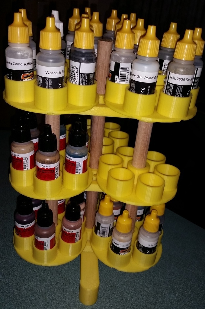 Free 3D file Rotating paint stand for 17ml Paint Bottles (AMMO of MIG